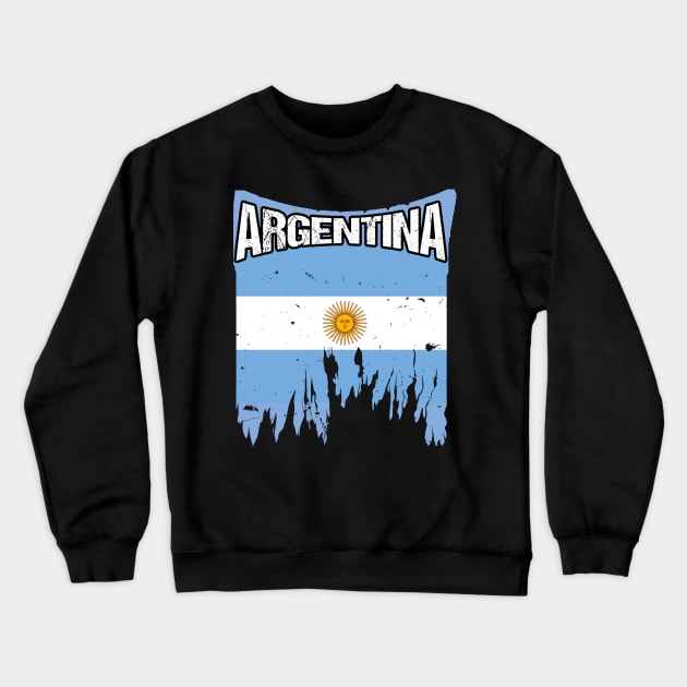 Argentina Flag Crewneck Sweatshirt by TShirtWaffle1